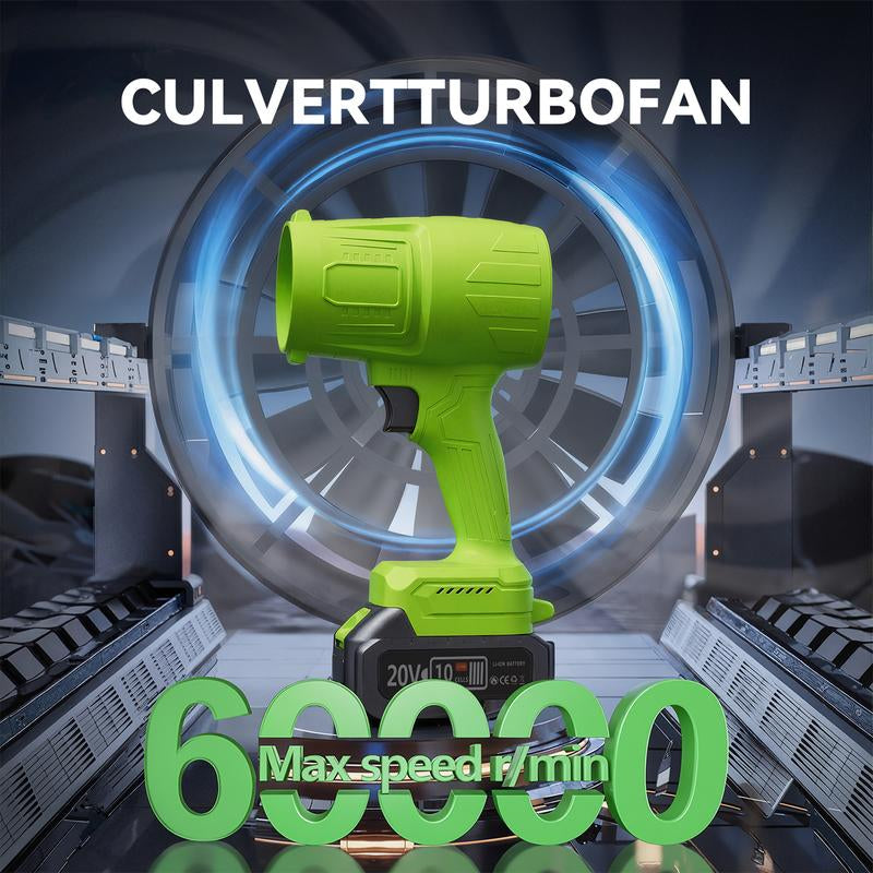 Turbojet Leafblower Leaf Blower Violent Turbo Fan Pure Copper Motor Cordless Turbo Power Air Duster Home Improve Garden Maintain Leaf Removal Manual Operation