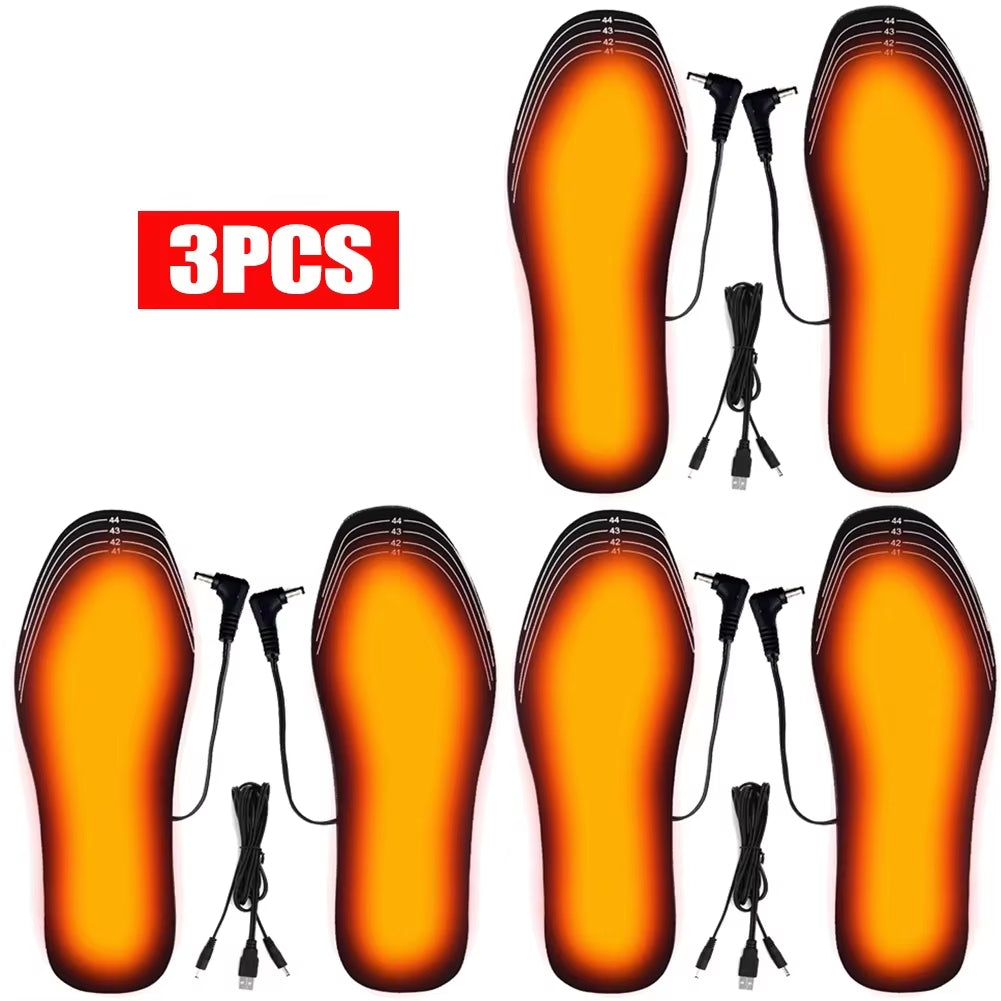 USB Heated Shoe Insoles Electric Foot Warm Pad Feet Warmer Sock Pad Mat Washable Winter Outdoor Sports Heating Insole Warm