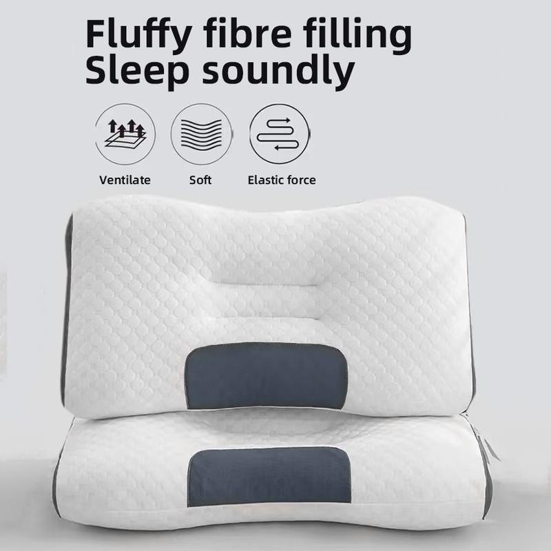 1 PCS Flat Neck Pillow - Adjustable Ergonomic Orthotic Support, High-Quality Soft Pillow Core, Relieves Neck Pain, Aids Sleep.Ergonomic Height for Optimal Cervical Support