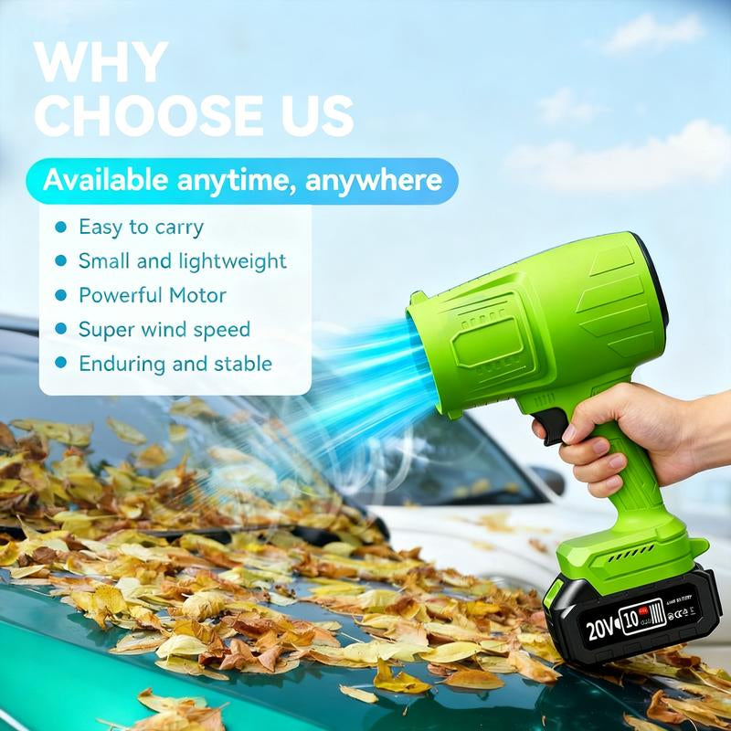 Turbojet Leafblower Leaf Blower Violent Turbo Fan Pure Copper Motor Cordless Turbo Power Air Duster Home Improve Garden Maintain Leaf Removal Manual Operation