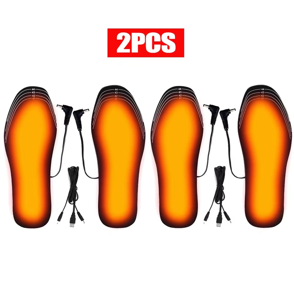 USB Heated Shoe Insoles Electric Foot Warm Pad Feet Warmer Sock Pad Mat Washable Winter Outdoor Sports Heating Insole Warm