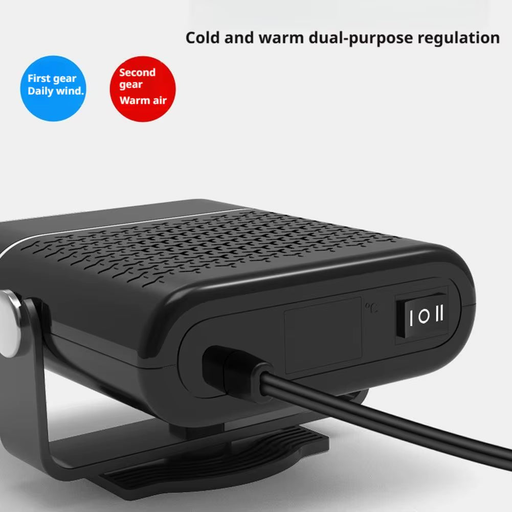 ​​12V 120W Portable Car Heater​​ Fast Heating & Cooling Fan 360° Rotation Defogger/Defroster Cigarette Lighter Plug-In