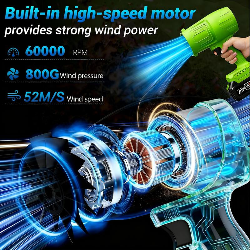 Turbojet Leafblower Leaf Blower Violent Turbo Fan Pure Copper Motor Cordless Turbo Power Air Duster Home Improve Garden Maintain Leaf Removal Manual Operation