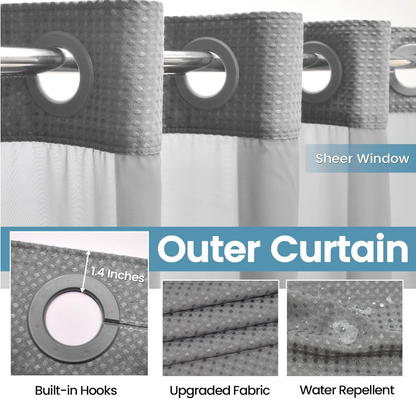 Clip Free™️ All in One Shower Curtain
