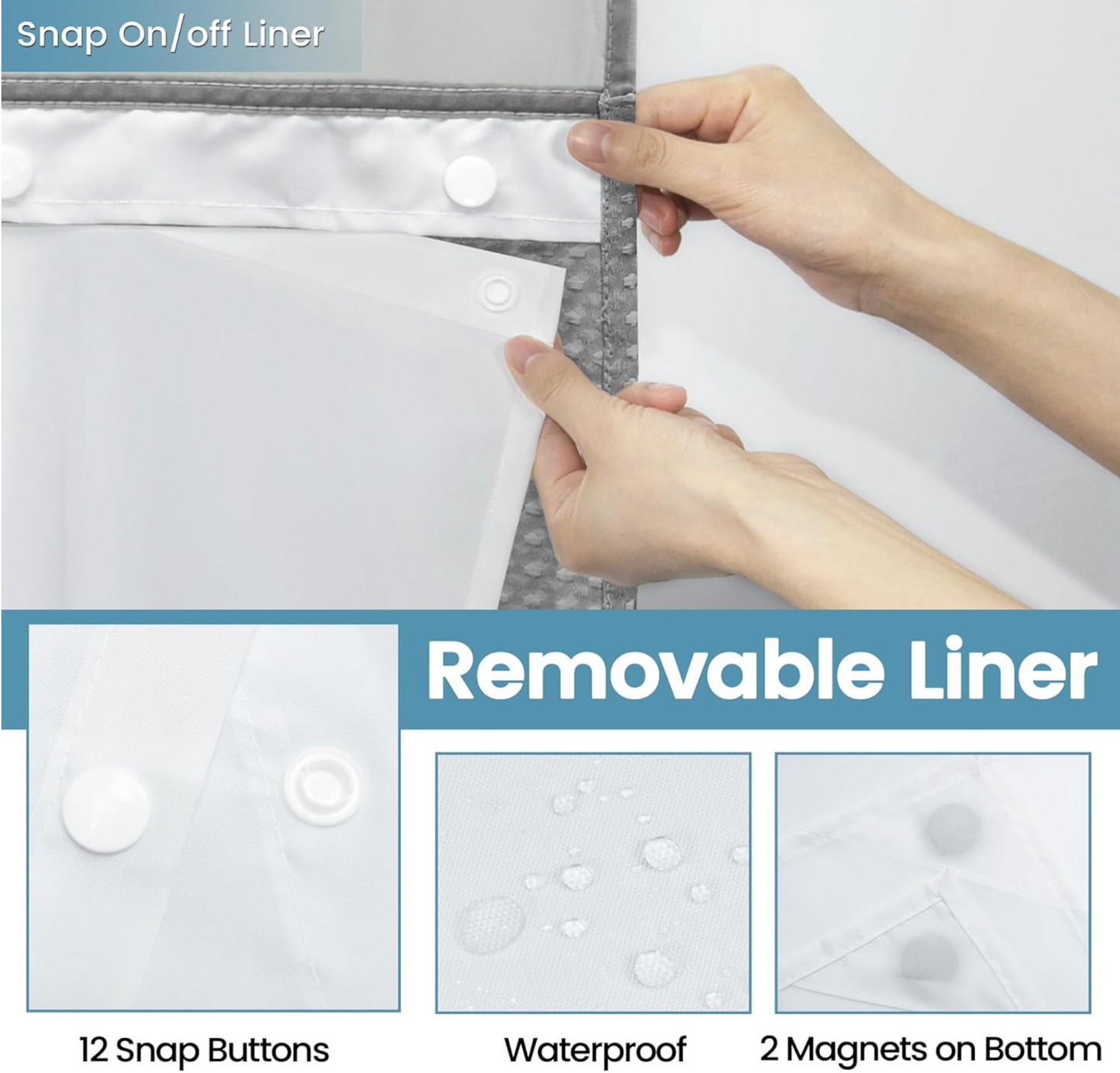 Clip Free™️ All in One Shower Curtain