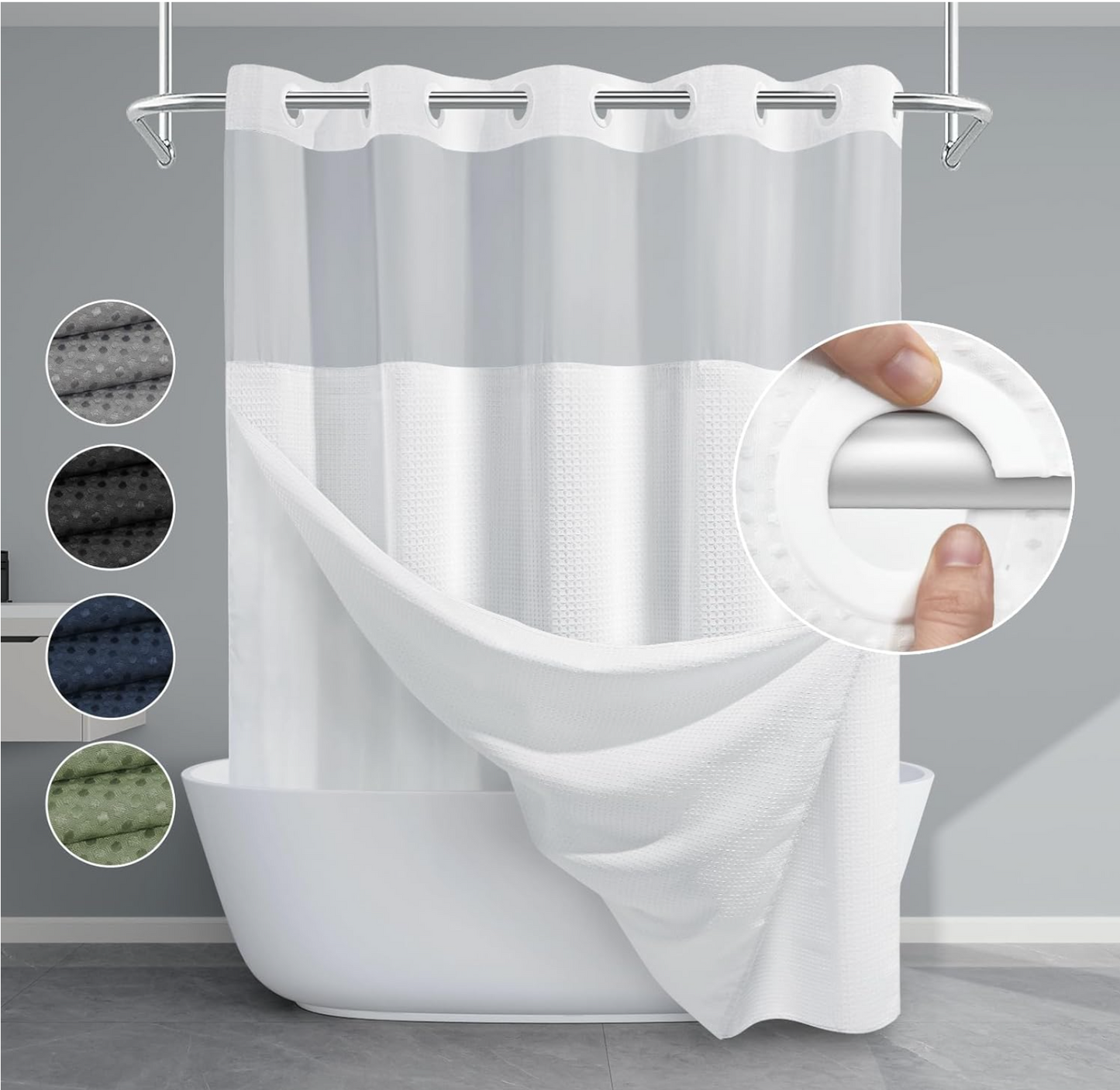 Clip Free™️ All in One Shower Curtain