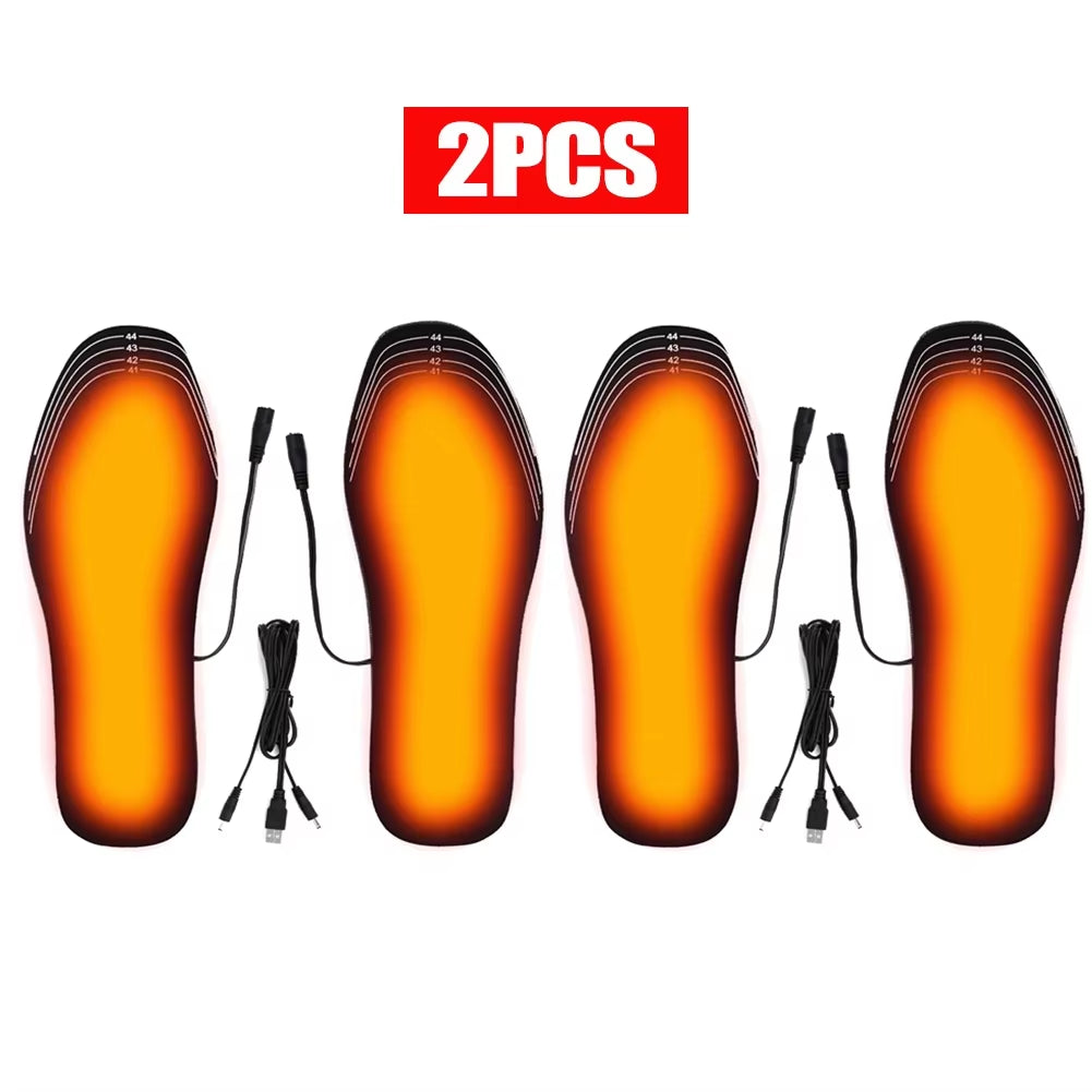USB Heated Shoe Insoles Electric Foot Warm Pad Feet Warmer Sock Pad Mat Washable Winter Outdoor Sports Heating Insole Warm