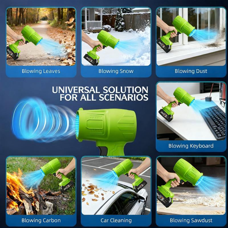 Turbojet Leafblower Leaf Blower Violent Turbo Fan Pure Copper Motor Cordless Turbo Power Air Duster Home Improve Garden Maintain Leaf Removal Manual Operation