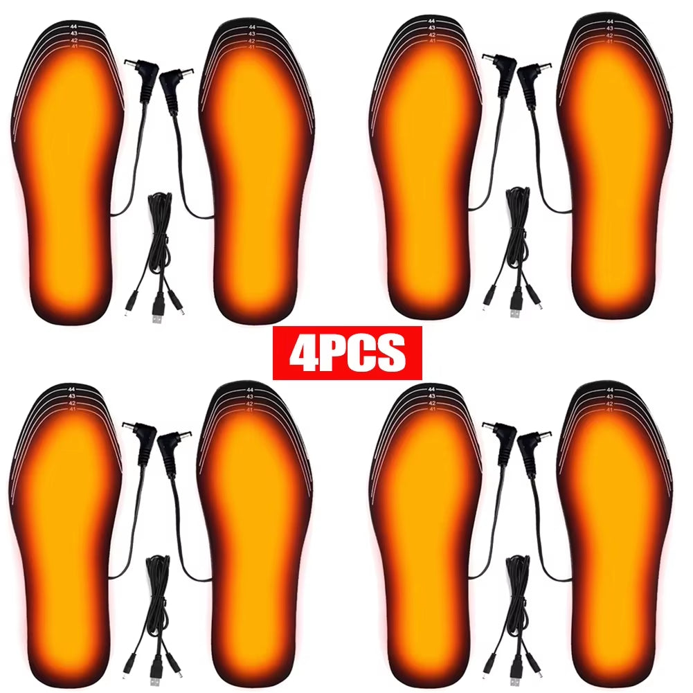 USB Heated Shoe Insoles Electric Foot Warm Pad Feet Warmer Sock Pad Mat Washable Winter Outdoor Sports Heating Insole Warm